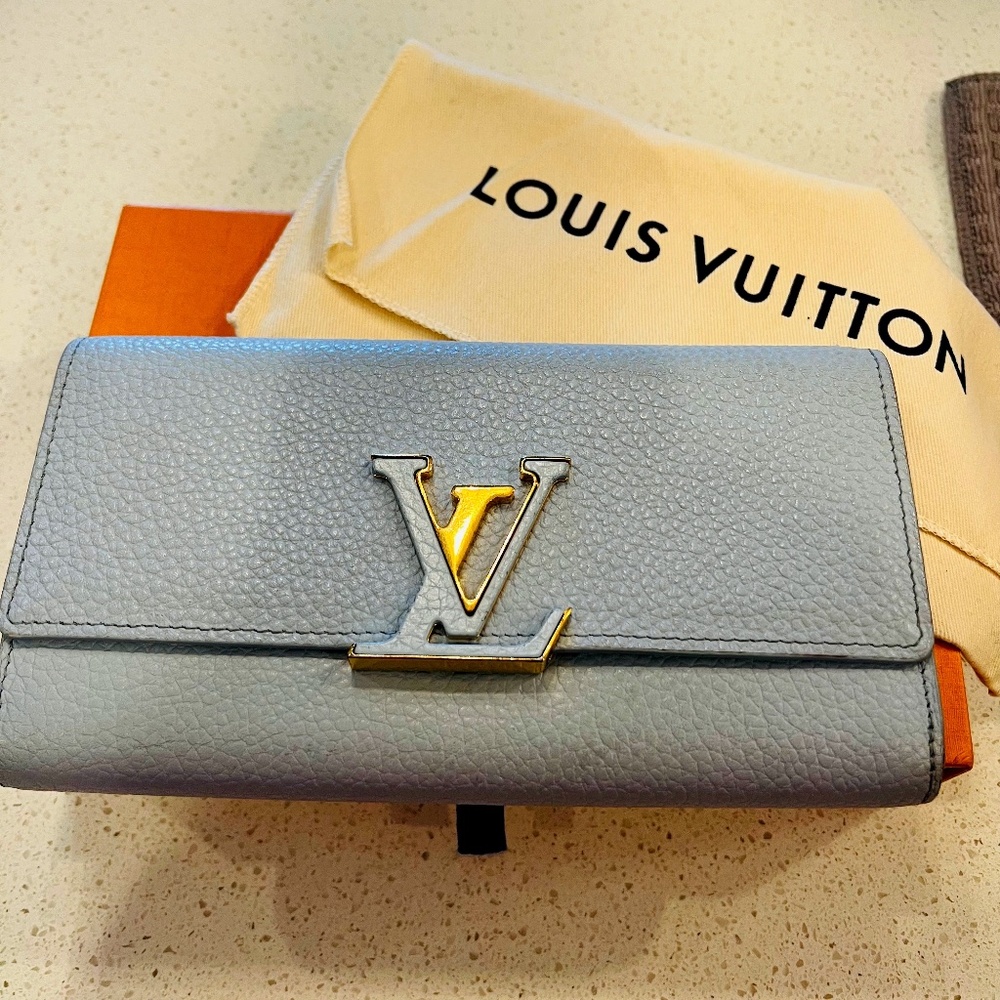 Louis Vuitton Blue Wallet with Iconic LV Logo - Picture 3 of 16